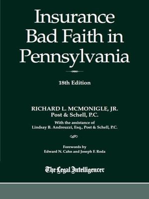 cover image of Insurance Bad Faith in Pennsylvania